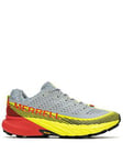 Merrell Mens Agility Peak 5 Trail Running Trainers - Grey / Yellow, Grey, Size 9, Men