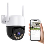 2k Camera Surveillance WiFi Extérieure PTZ,Caméra IP 360° sans Fil Étanche,Vision Nocturne en Couleur,Détection de Mouvement