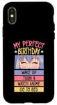 Coque pour iPhone X/XS My Perfect Birthday Wake Up Turn 4 Montre Anime Go To Bed