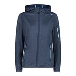 CMP - Veste Knit-Tech pour femme avec capuche fixe, Briquet bleu, M