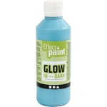 Glow in the Dark, Självlysande Färg, fluorescerande ljusblå, 250ml/ 1 flaska