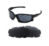 NEW POLARIZED BLACK REPLACEMENT LENS FOR OAKLEY SPLIT JACKET SUNGLASSES