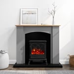 https://furniture123.co.uk/Images/AGL032_3_Supersize.jpg?versionid=83 Grey and Wood Two Tone Freestanding Electric Fireplace Suite with Black Stove - Amberglo