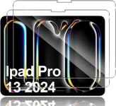 pour iPad Pro (13"", 2024) /iPad Air 6 (13"", 2024) Verre Trempé, 2 Pièces 9H Dureté HD Protecteurs d'écran, Anti-Rayures Sans Bulles Film Protection écran