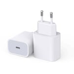 iPhone laddare för Apple 11/12/13 USB-C strömadapter 20W PD Vit