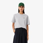 Lacoste T-shirt relaxed fit coton doux Taille 40 Gris Clair Chiné