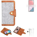 Felt Case + earphones for Samsung Galaxy A13 Cover light grey