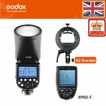 Godox V1F 2.4G TTL HSS Speedlite Flash Round Head + XPRO-F Trigger + S2 Bracket