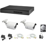 Housecurity - kit de surveillance vidéo ahd cloud dvr 4 canaux 2 caméras 5 mpx hd 2 tb câbles