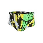 Zone3 Boys High Jazz 2.0 Swim Brief Shorts - Black/Yellow / 10-11 Years