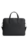 BOSS Mens Crosstown S doc zips Embossed-logo document case in Italian leather Size One Size