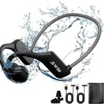 Casque de sport à conduction osseuse - Casque de sport ouvert avec microphone - Étanche IP68 - Sans fil - Avec 32 Go de mémoire - Pour la natation,la course,l'entraînement,la conduite