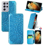 Protection Etui pour Samsung Galaxy S21 Ultra Étui Coque Sac Étuis Bleue Neuf