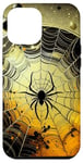 Coque pour iPhone 14 Plus Halloween Orange Spider Strange & Unusual Spider Web Yellow