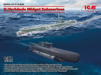 Liimattava malli ICM S020 K-Verbände Midget Submarines (Seehund and Molch) 1/72