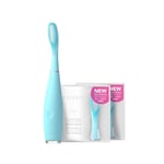 FOREO Total Oral Care ISSA 3 Bundle - Ultra-Hygienic 4-in-1 Silicone Sonic Electric Toothbrush for Teeth, Gums, Cheeks & Tongue Scraper + 2 x ISSA Hybrid Wave Brush Head - Mint