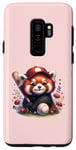 Coque pour Galaxy S9+ Joli baseball jouant un panda rouge sur un rose