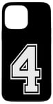 iPhone 13 Pro Max Number Four #4 Sports Team Uniform Birthday Anniversary Case