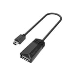 Hama Adaptateur OTG Mini USB B Plug - USB A 2.0 Prise (480 Mbps, fiche étroite, Fils de cuivre) Noir