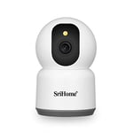 SriHome Caméra de vidéosurveillance 4MP 2.4GHz/5GHz WiFi Surveillance PTZ IP Caméra, Human Motion Detection, Night Vision, 2 Way Audio, Protection de confidentialité, Baby, Pets et Nanny Moniteur