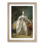 Big Box Art Madame Bergeret by Francois Boucher Framed Wall Art Picture Print Ready to Hang, Oak A2 (62 x 45 cm)