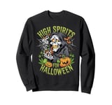 High Spirits for Halloween Skeleton Graphic Tee Men Women Sweatshirt