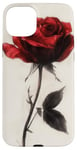 Coque pour iPhone 15 Plus Rose Minimalisme Minimalisme Pétales Rose Art Floral