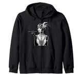 ROARING 1920's Great, Gatsby Glamorous Woman Flapper Zip Hoodie