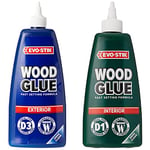 EVO-STIK Wood Glue - Exterior, Weatherproof, Extra Strong, Fast Setting, Dries Clear, 1L & EVO-STIK Wood Glue - Interior, Extra Strong, Fast Setting, Suitable For All Wood Types, Dries Clear, 500ml