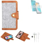 Protection sleeve + earphones for Motorola Moto E22s Case light grey