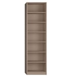 Colonne bibliothèque 6 étagères coloris taupe mat largeur 50 cm