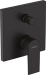 hansgrohe Vernis Shape - bath tap conceiled for 2 functions, bath mixer tap square for iBox universal, single lever bath mixer, matt black