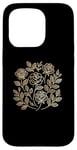 Coque pour iPhone 15 Pro Rose florale botanique, style minimaliste