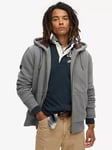 Superdry Borg Lined Full Zip Hoodie , Charcoal Grey Marl