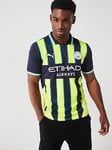 Puma Men's Manchester City 24/25 Short Sleeved Away Stadium Jersey -Navy, Navy, Size 2Xl, Men