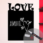 NC - Sticker ardoise tableau noir - stickers muraux adhésif effaçable - love + craie liquide bla he - 100x70cm