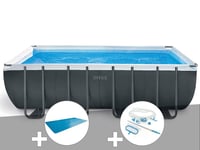 Kit piscine tubulaire Intex Ultra XTR Frame rectangulaire 5,49 x 2,74 x 1,32 m + Bâche à bulles + Kit d'entretien