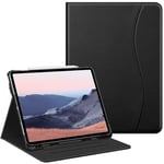 FINTIE Coque pour iPad Air 13 Pouces 2024 M2 - [Rangement de Stylet] Housse Folio Multipositions avec Poche de Document Etui Veille/Réveil Automatique, Noir