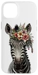 Coque pour iPhone 14 Plus Zèbre Jaune Et Violet Cheval Fleurs Tropicales Poney