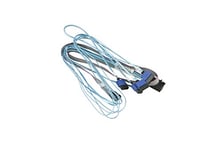 Supermicro CBL-SAST-0948 Adaptateur et connecteur de câbles 4xSATA MiniSAS HD SFF-8643 Bleu, Gris