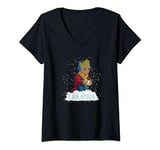 Marvel I Am Groot Guardians of the Galaxy Snow Day Groot T-Shirt avec Col en V