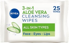 25 Wipes NIVEA Biodegradable Naturally Wipes, Face Wipes Makeup Remover