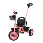 Children Tricycle Balance Trike Folding Pedals Push Handle Direction Control Tod