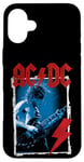 Coque pour iPhone 16 Plus AC/DC Angus Young Blue Photo par Michael Putland