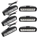 6x 18W Phare de Travail Carre a Leds dc 12V 24V Quad Camion Bateau Tracteur Offroad Imperméable - Noir - Einfeben