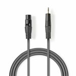 1m 1 Metre XLR 3 pin Female Socket to 3.5mm stereo Jack Cable Microphone to PC