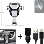  For POCO F6 Pro Airvent mount + CHARGER holder cradle bracket car clamp