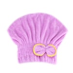 Slowmoose Microfiber Snabb Hårtork Bad Spa Bowknot Wrap Handduk Hatt Light Purple