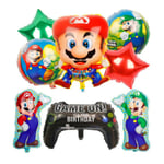 9 Pack Super Mario Aluminiumballong FOLIE BALLONG  Barnkalas