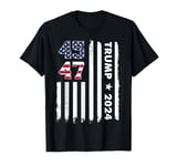 Vintage Trump 2024 Design 45 47 President USA Flag Men Women T-Shirt